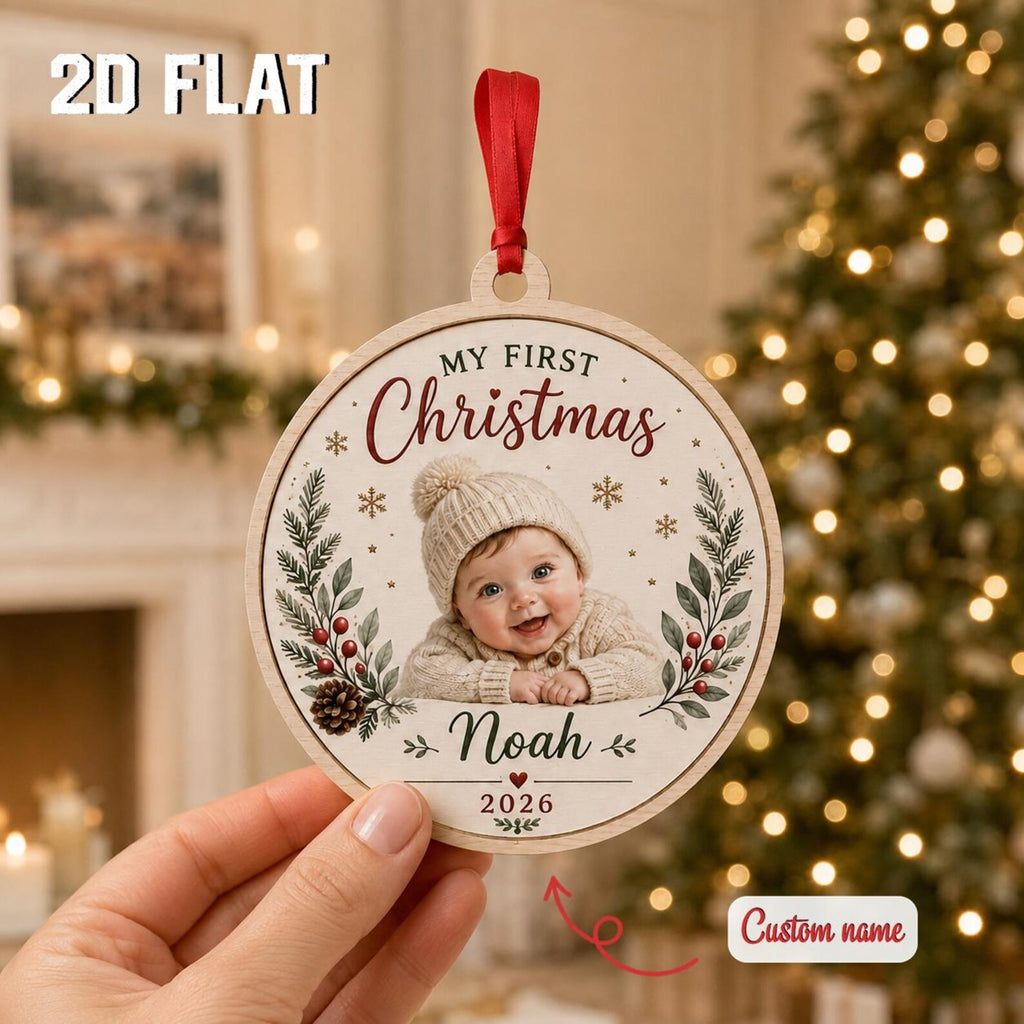 Personalized Baby First Christmas Ornament, Custom Photo Baby Name Ornament, My First Christmas 2026, Newborn Keepsake Gift	COBILUMIE117