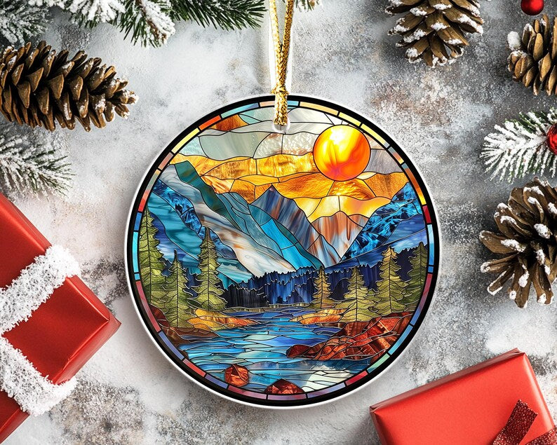 Glacier National Park Ornament, National Park Christmas Gift, US National Parks Ornament, Christmas Decoration, Christmas Gifts. COBILUMIE11