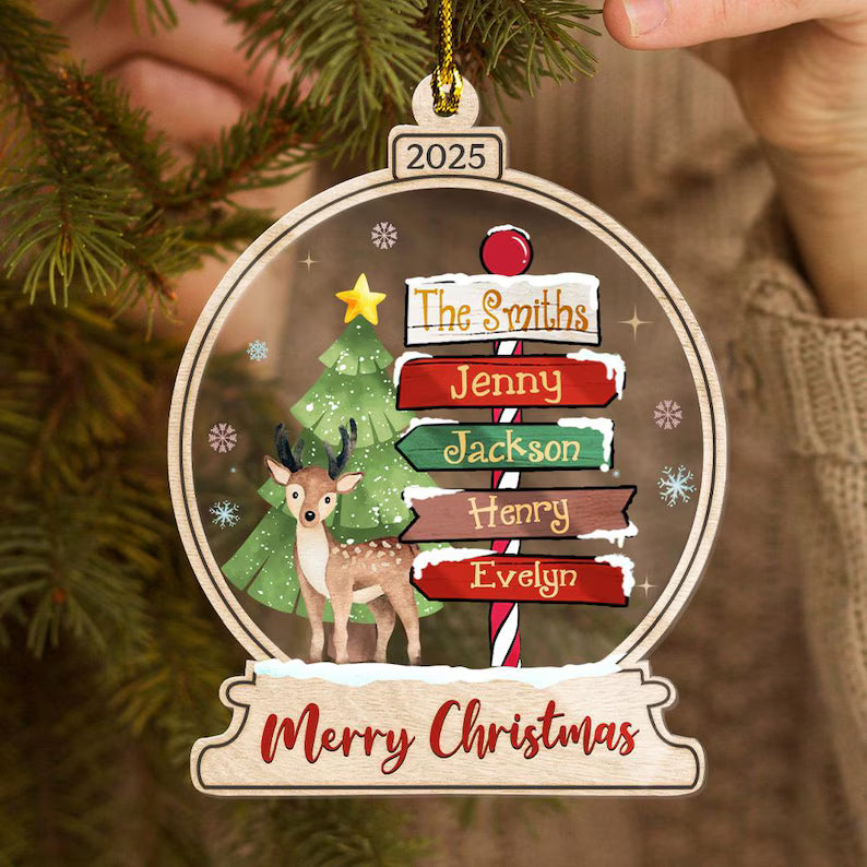 Personalized Family Christmas Ornament, North Pole Ornament, Family Name Ornament, Family Christmas Gift, Christmas Decor, Housewarming Gift. COBILUMIE12