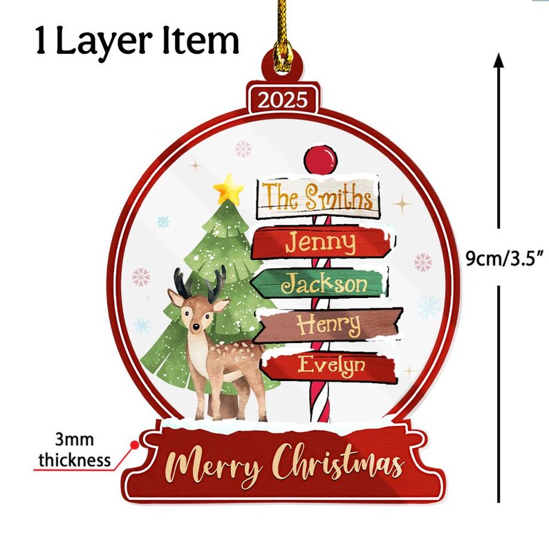 Personalized Family Christmas Ornament, North Pole Ornament, Family Name Ornament, Family Christmas Gift, Christmas Decor, Housewarming Gift. COBILUMIE12