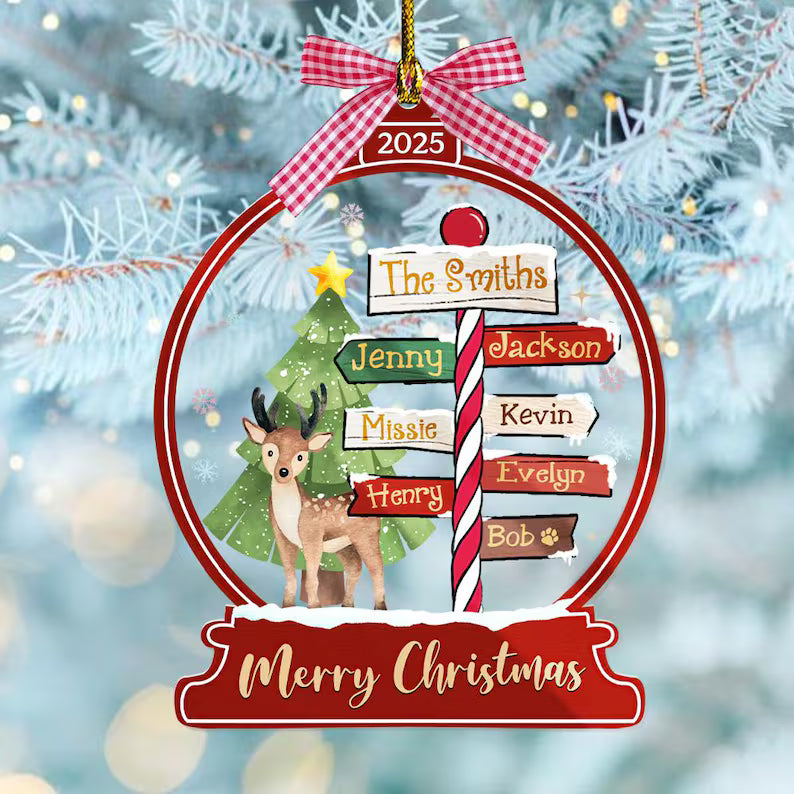 Personalized Family Christmas Ornament, North Pole Ornament, Family Name Ornament, Family Christmas Gift, Christmas Decor, Housewarming Gift. COBILUMIE12