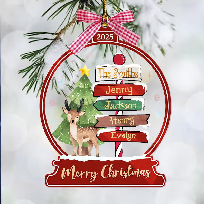 Personalized Family Christmas Ornament, North Pole Ornament, Family Name Ornament, Family Christmas Gift, Christmas Decor, Housewarming Gift. COBILUMIE12