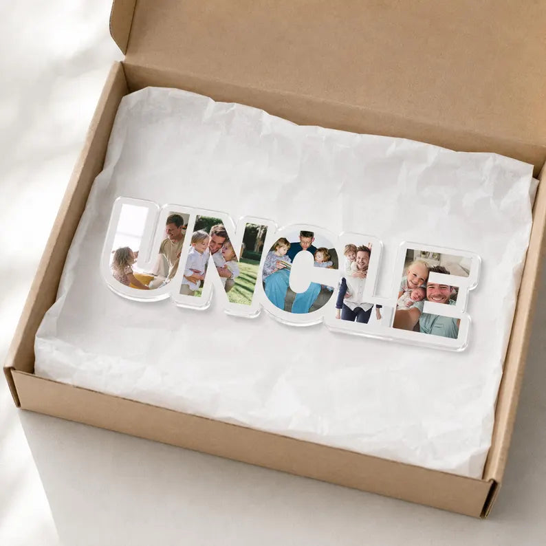Personalized Auntie Photo Collage Fridge Magnet, Custom Auntie Gift From Kids, Custom Family Picture Frame, Uncle Gift, Family Photo Gift. PMBILUMIE5