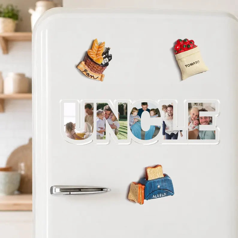 Personalized Auntie Photo Collage Fridge Magnet, Custom Auntie Gift From Kids, Custom Family Picture Frame, Uncle Gift, Family Photo Gift. PMBILUMIE5