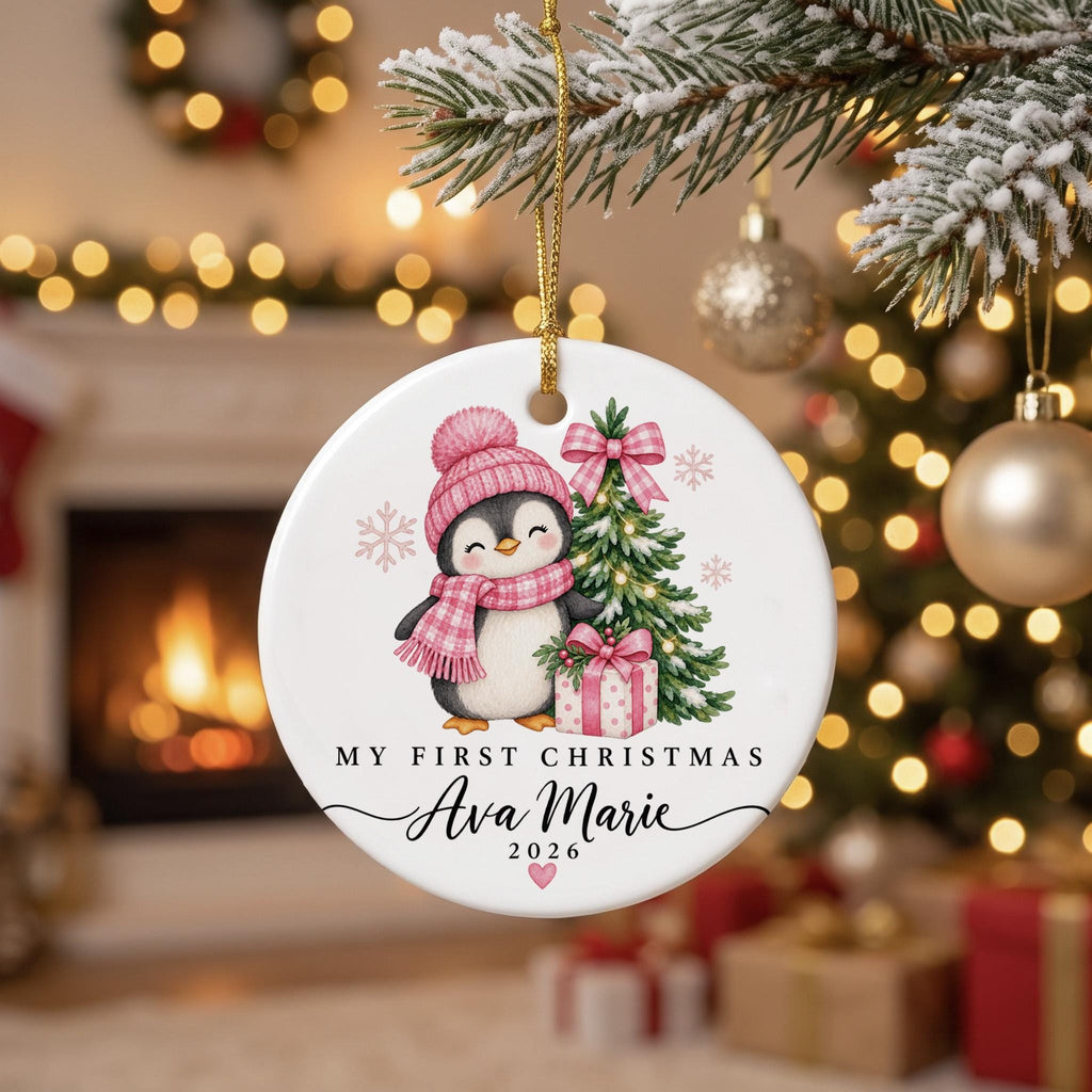 Personalized Baby Christmas Ornament, First Christmas Ornament, Baby Name Keepsake, Newborn Holiday Gift, Baby's First Christmas Decor