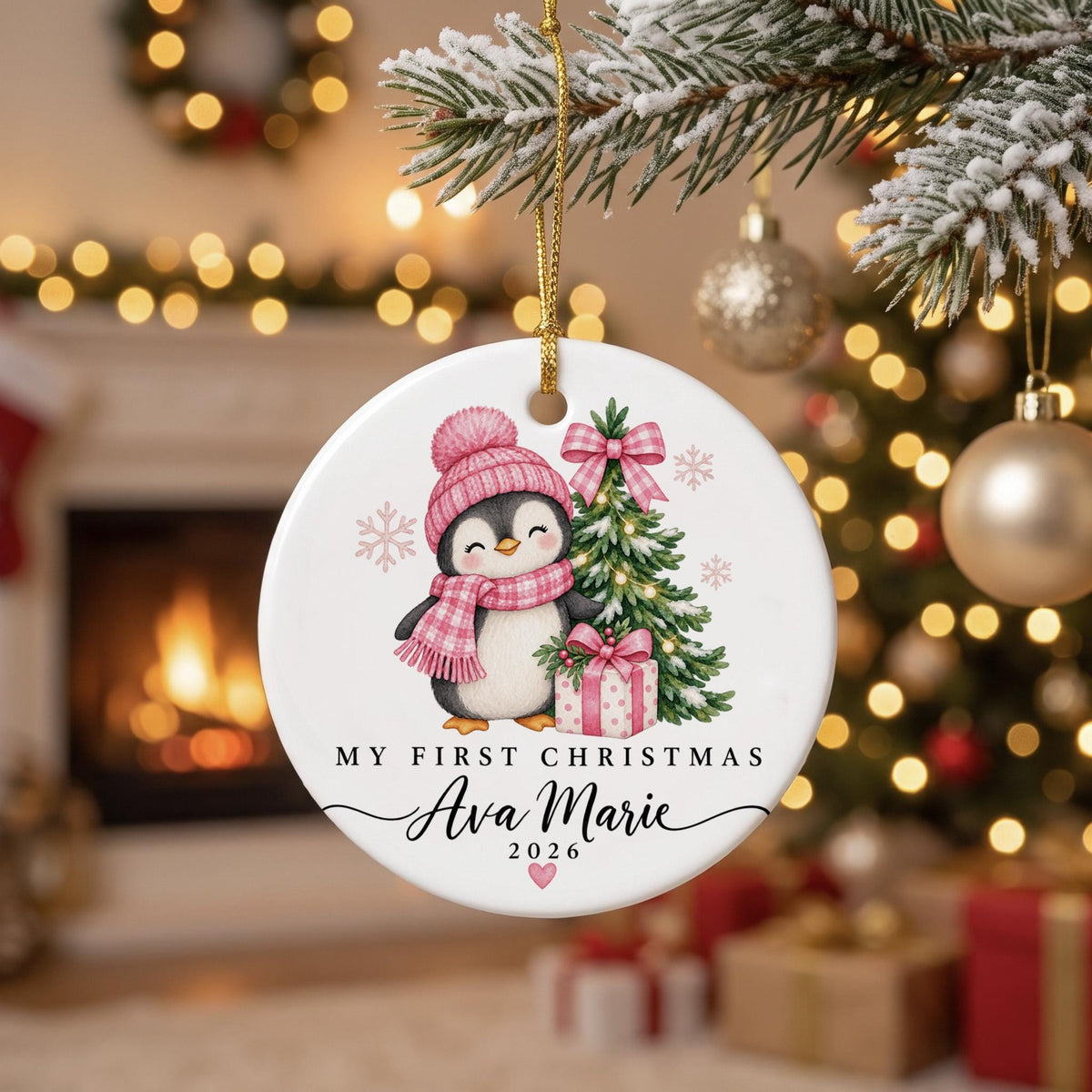 Personalized Baby Christmas Ornament, First Christmas Ornament, Baby Name Keepsake, Newborn Holiday Gift, Baby's First Christmas Decor