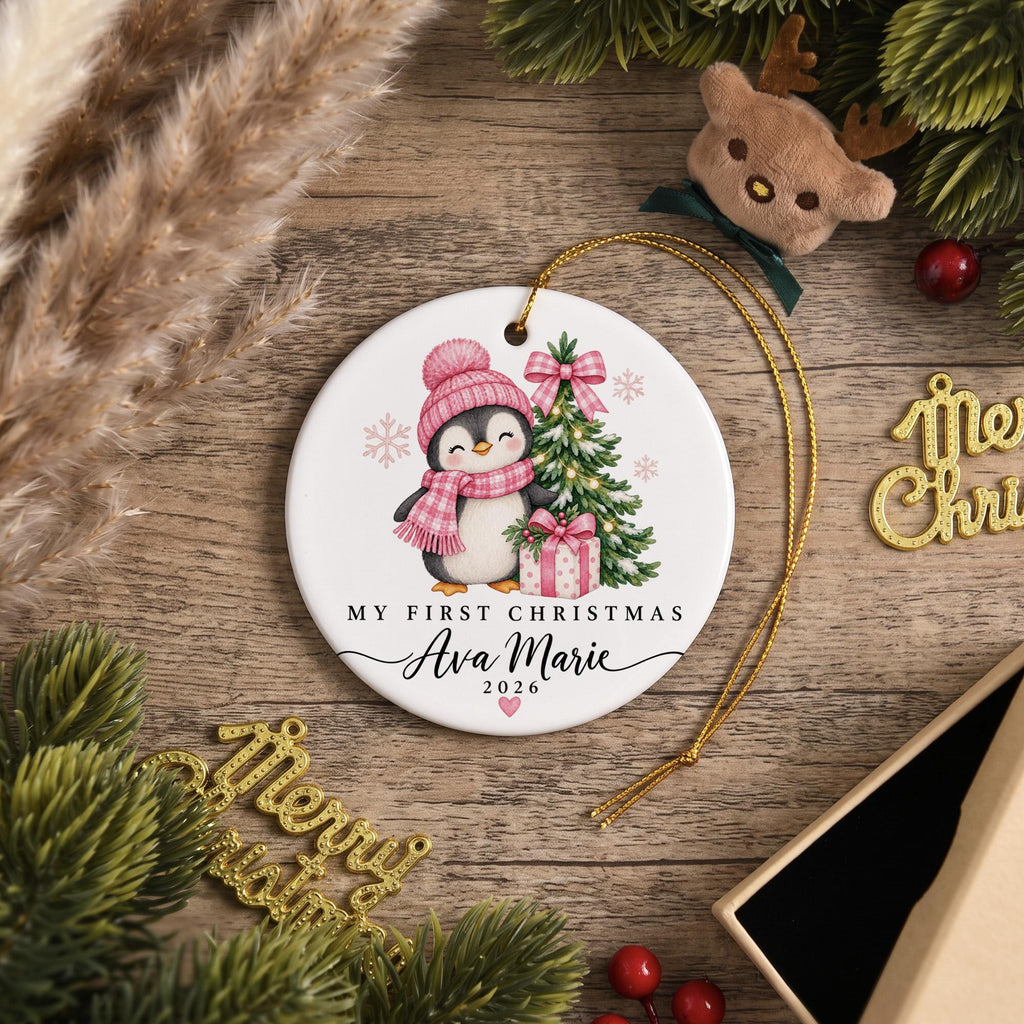 Personalized Baby Christmas Ornament, First Christmas Ornament, Baby Name Keepsake, Newborn Holiday Gift, Baby's First Christmas Decor