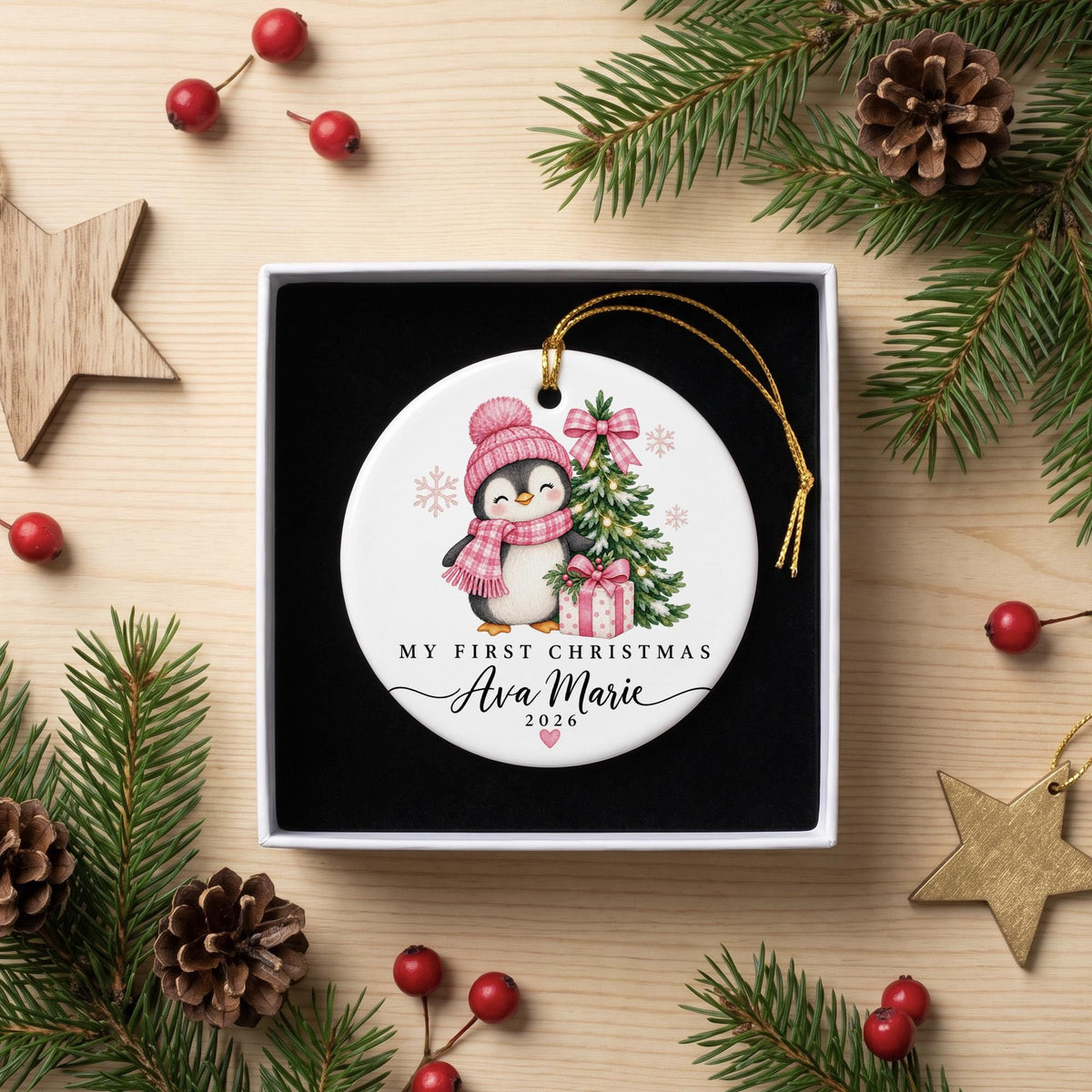 Personalized Baby Christmas Ornament, First Christmas Ornament, Baby Name Keepsake, Newborn Holiday Gift, Baby's First Christmas Decor