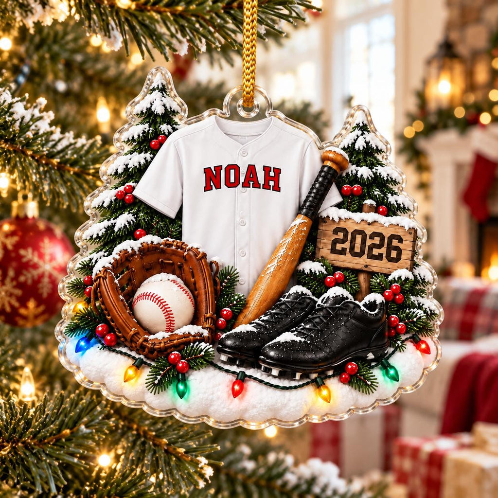 Personalized Baseball Ornament, Custom Name Baseball Christmas Ornament, Baseball Player Gift,  Christmas Ornament 2026