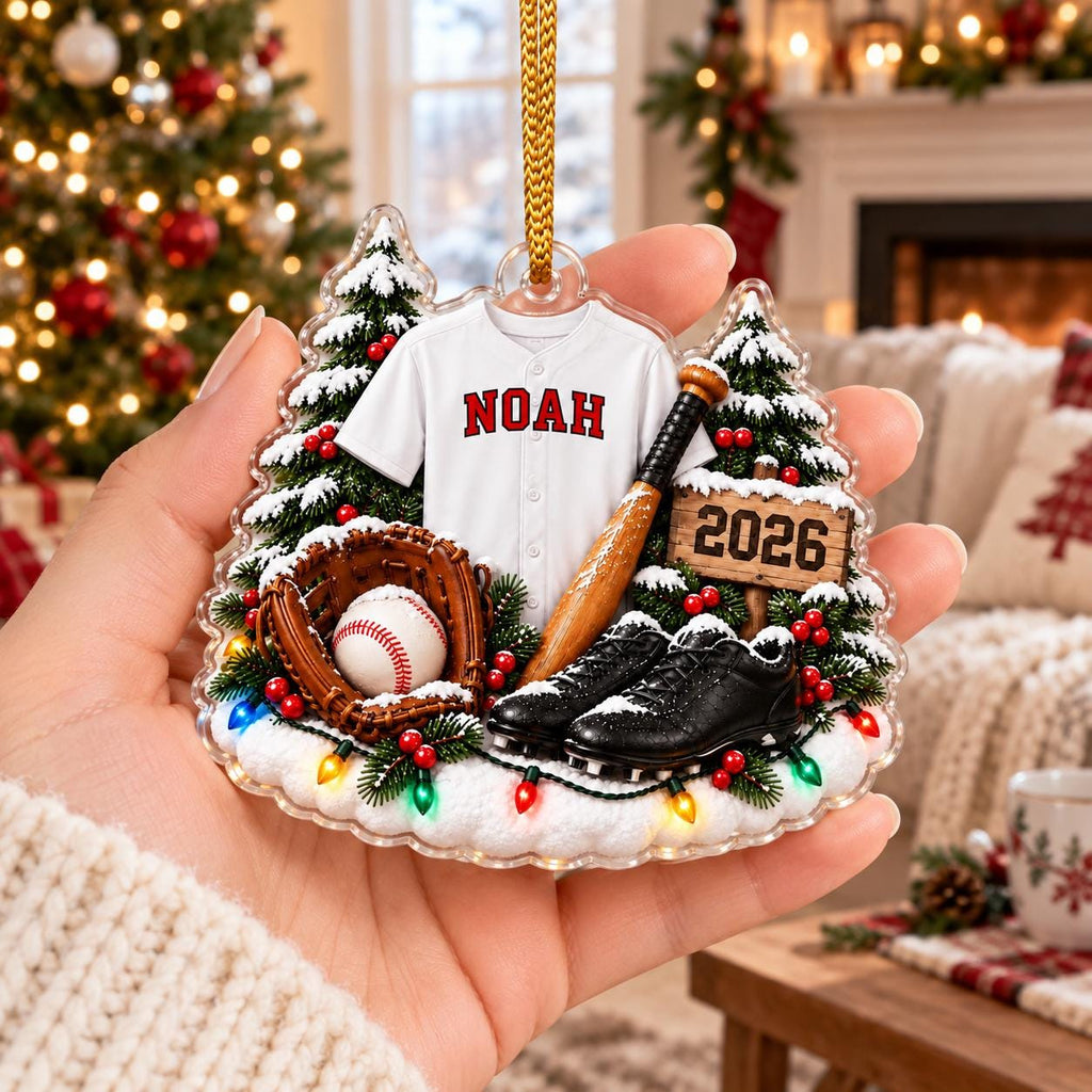 Personalized Baseball Ornament, Custom Name Baseball Christmas Ornament, Baseball Player Gift,  Christmas Ornament 2026