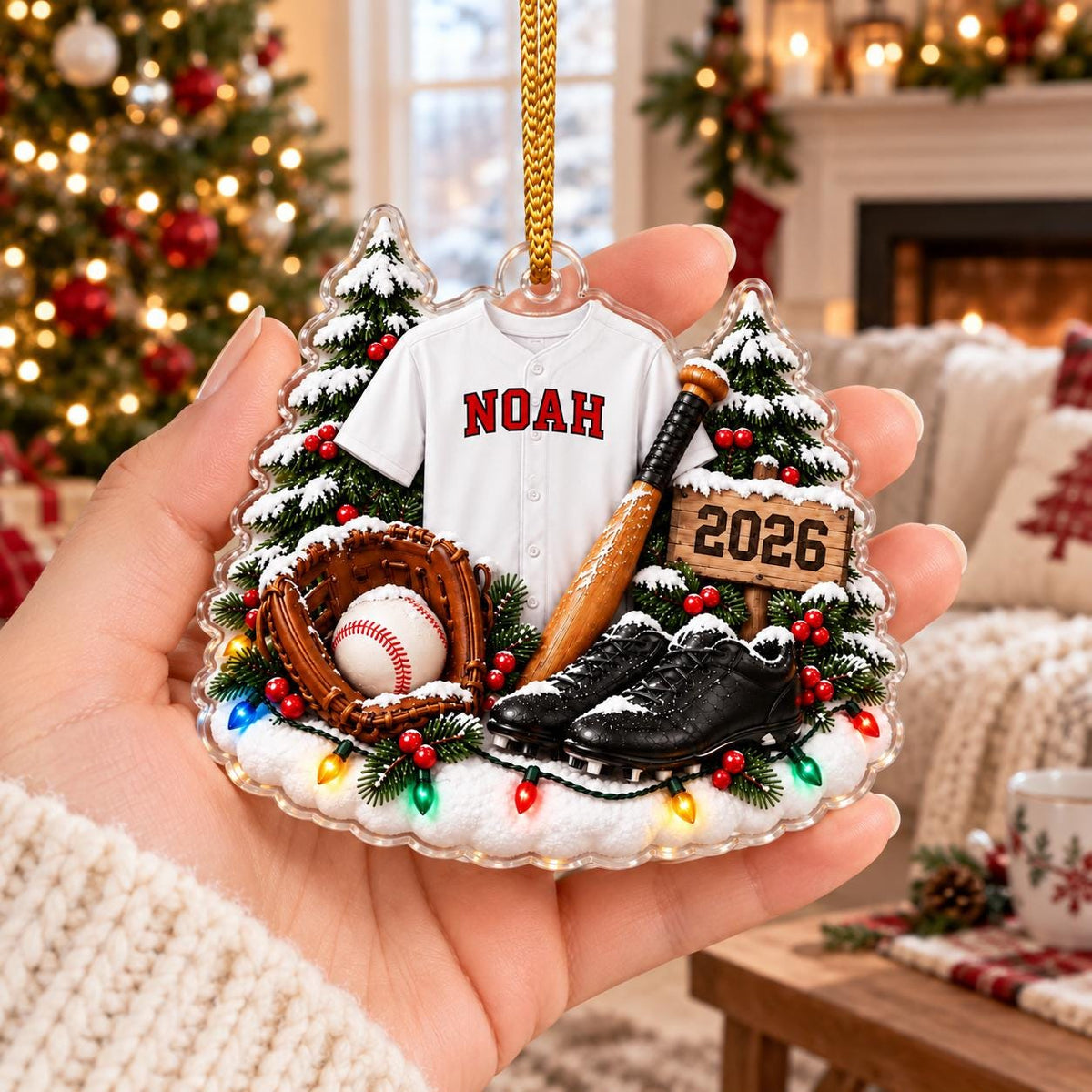 Personalized Baseball Ornament, Custom Name Baseball Christmas Ornament, Baseball Player Gift,  Christmas Ornament 2026