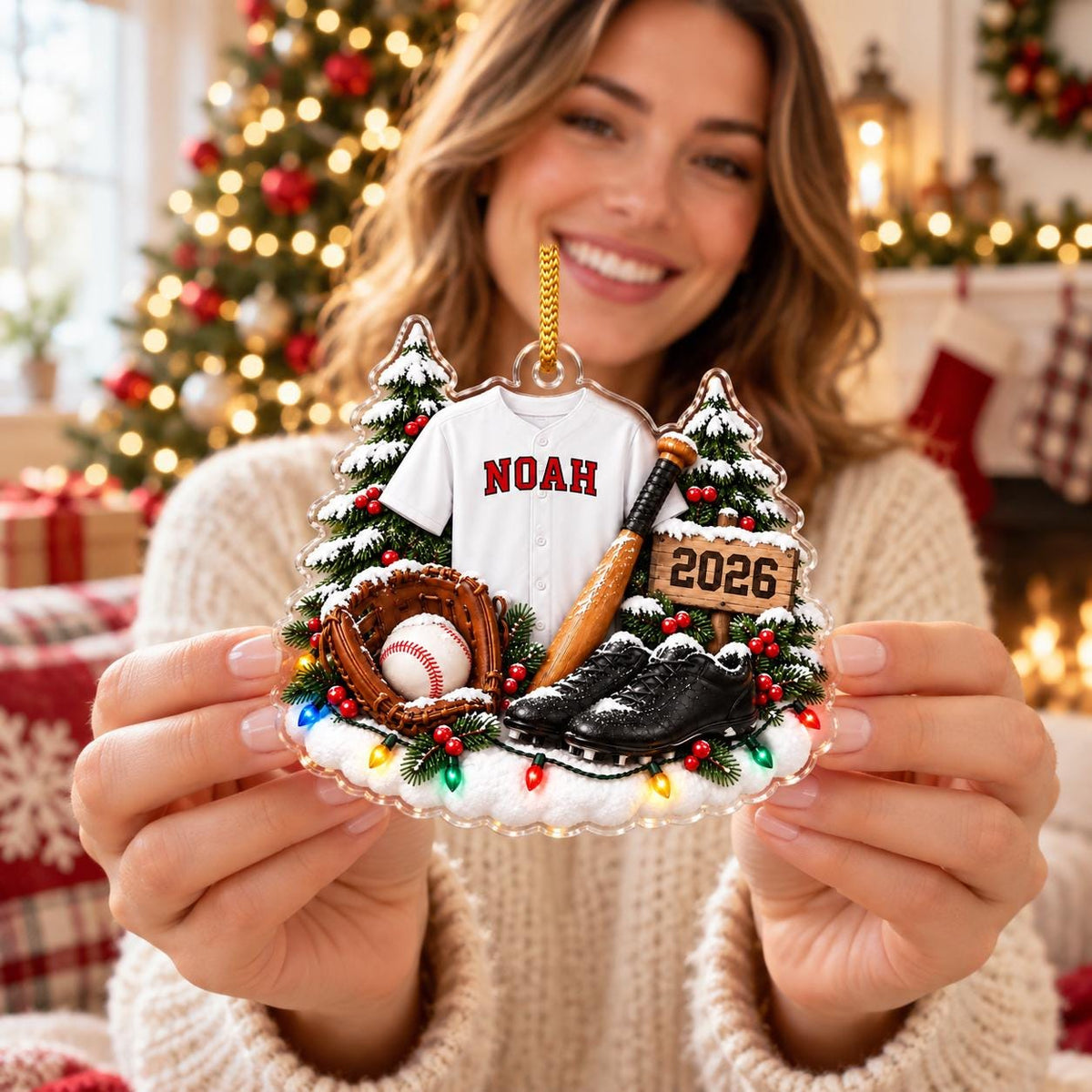 Personalized Baseball Ornament, Custom Name Baseball Christmas Ornament, Baseball Player Gift,  Christmas Ornament 2026
