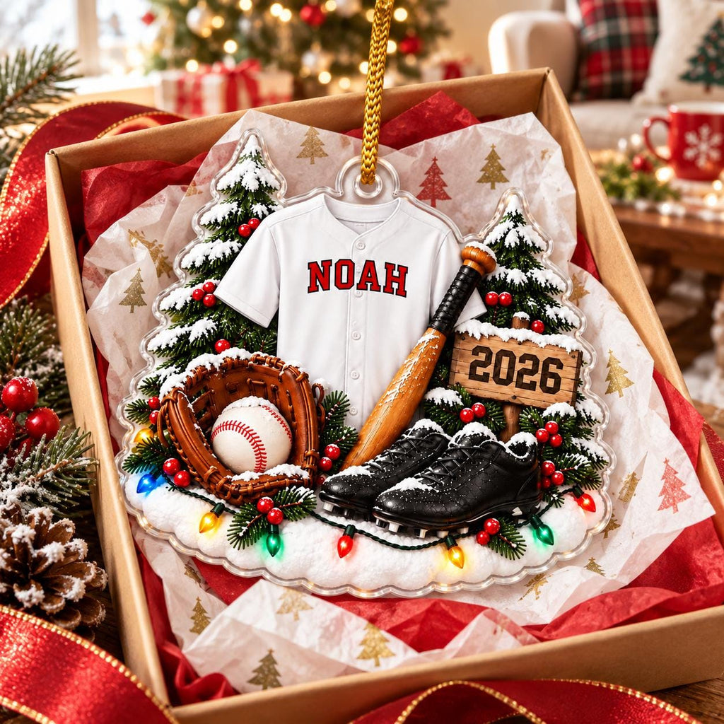 Personalized Baseball Ornament, Custom Name Baseball Christmas Ornament, Baseball Player Gift,  Christmas Ornament 2026