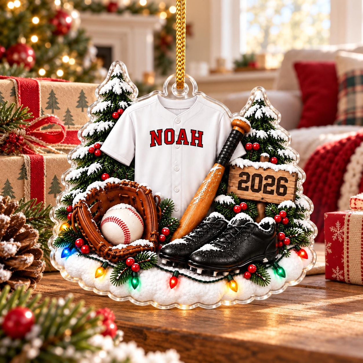 Personalized Baseball Ornament, Custom Name Baseball Christmas Ornament, Baseball Player Gift,  Christmas Ornament 2026