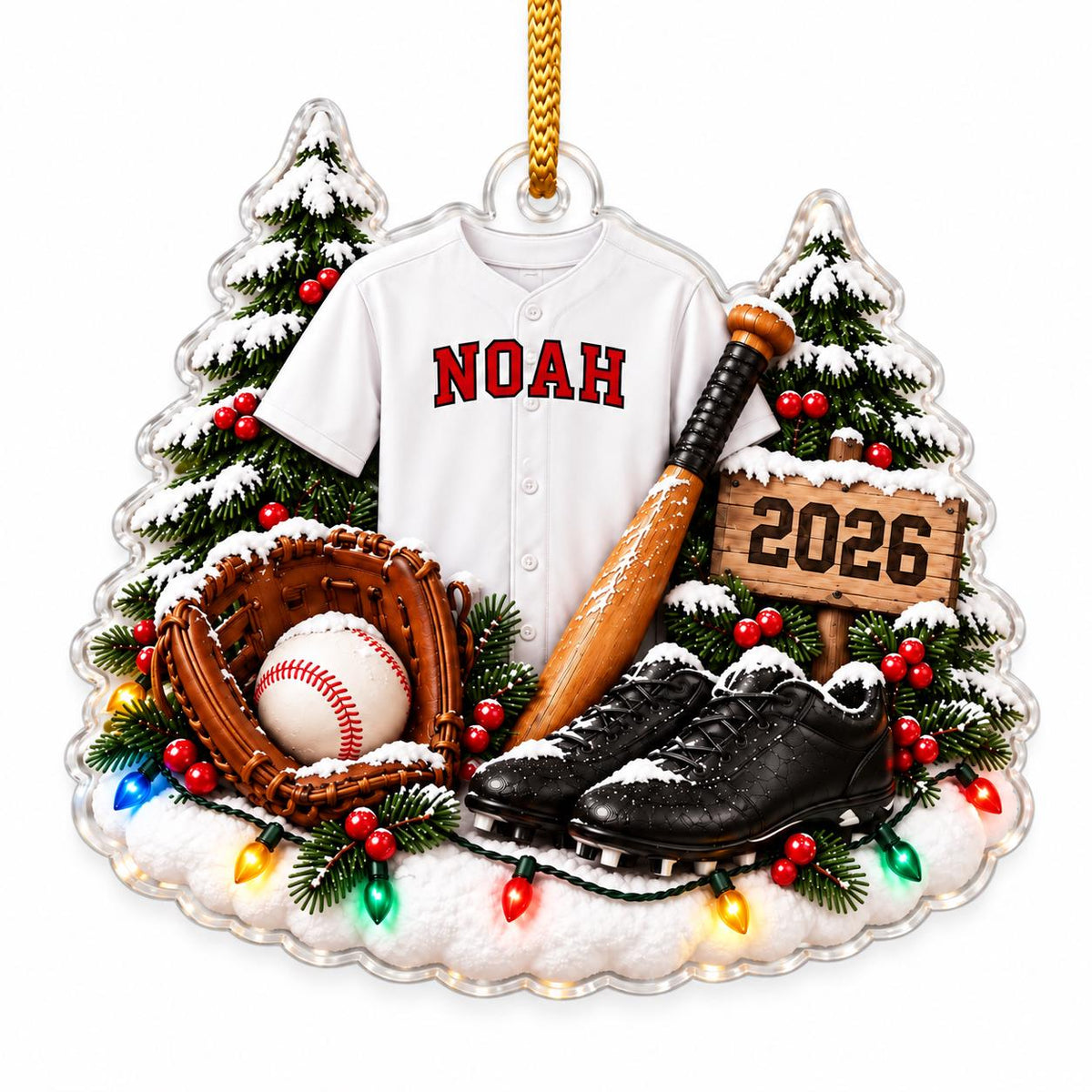 Personalized Baseball Ornament, Custom Name Baseball Christmas Ornament, Baseball Player Gift,  Christmas Ornament 2026