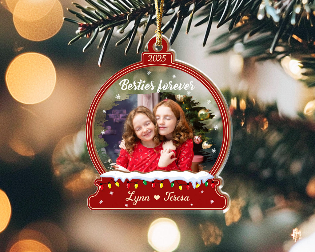 Personalized Bestie Forever Ornament, Kids Christmas Ornament, Friendship Ornament, Besties Gifts, Christmas Decor, Gift For Friends