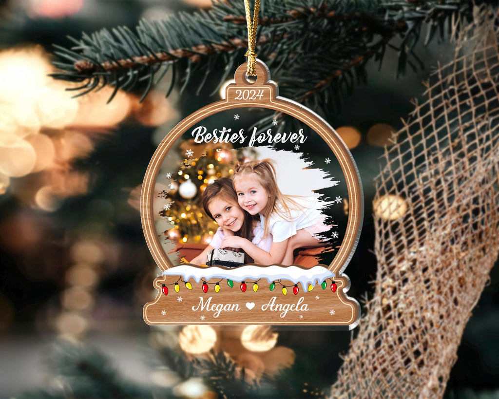 Personalized Bestie Forever Ornament, Kids Christmas Ornament, Friendship Ornament, Besties Gifts, Christmas Decor, Gift For Friends