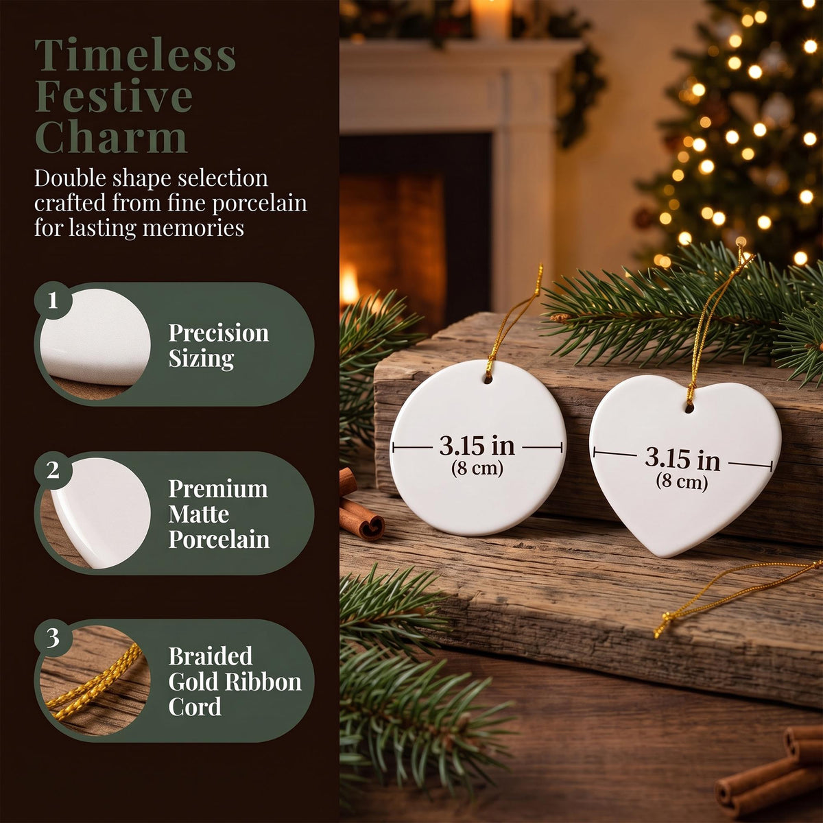 Personalized Cat Christmas Ornament For Cat Mom,Custom Pet Portrait Ornament,Two Cat Name Keepsake,Cat Lover Gift,Cat FamilyHolidayTreeDecor