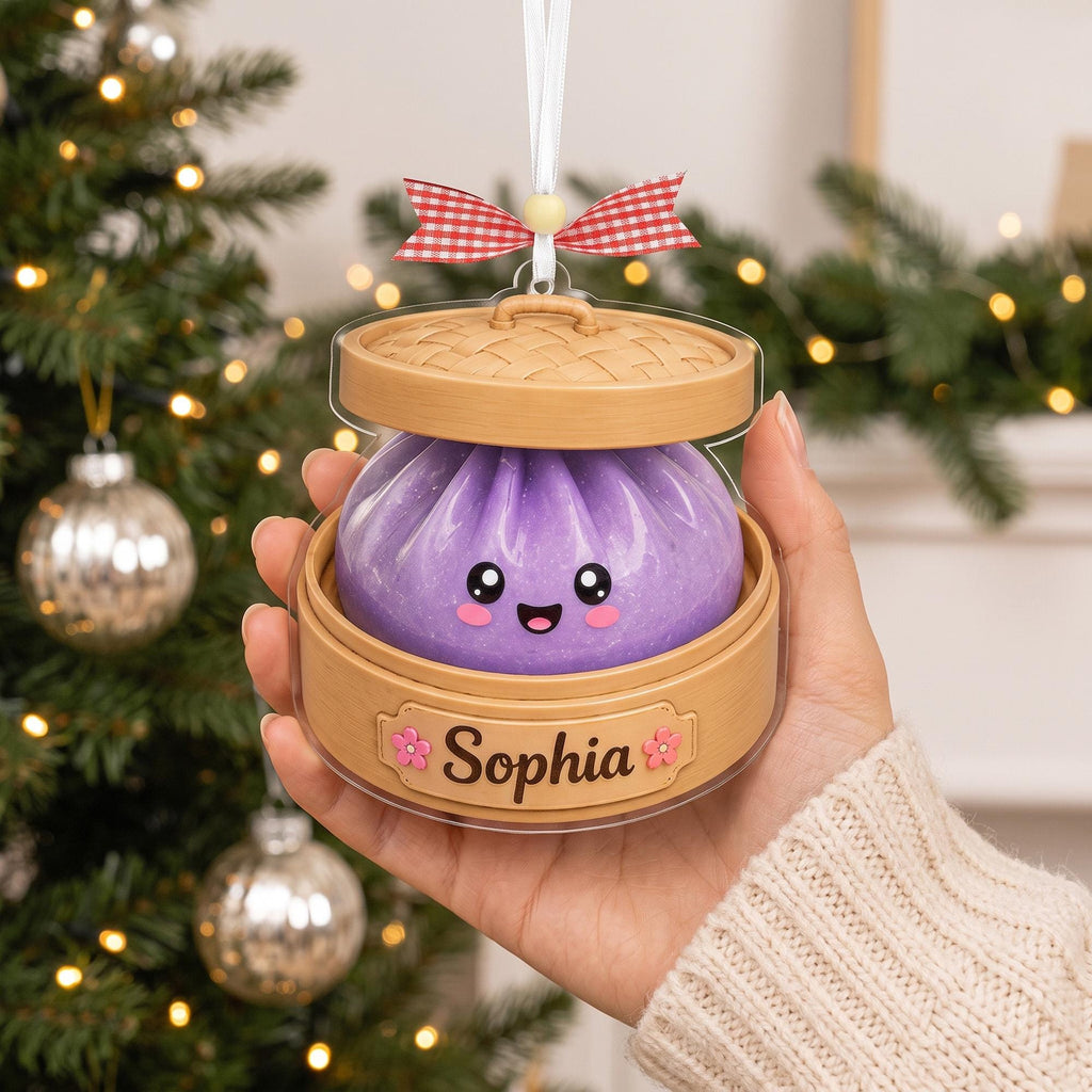 Personalized Dumpling Ornament, Dumpling Lover Keepsake, Custom Acrylic Ornament for Christmas, Birthday, Family and Friends