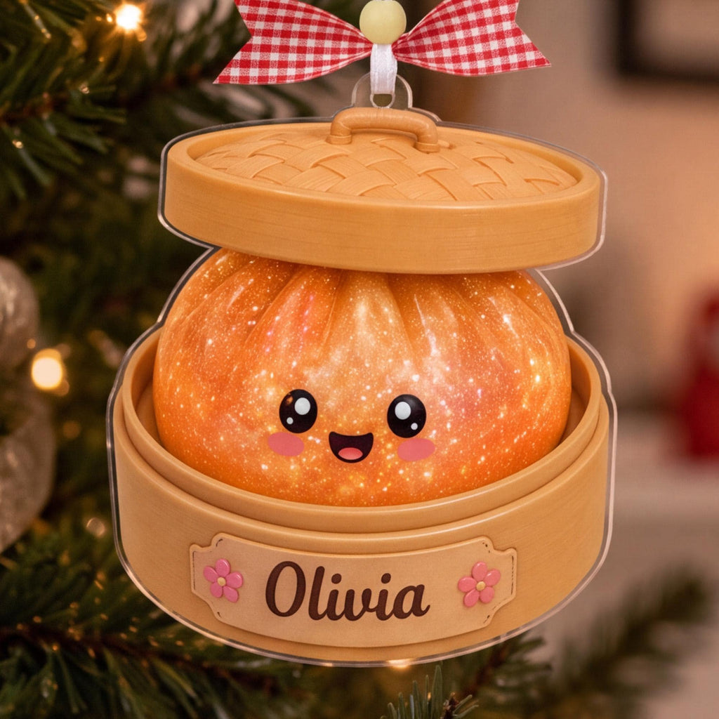 Personalized Dumpling Ornament, Dumpling Lover Keepsake, Custom Acrylic Ornament for Christmas, Birthday, Family and Friends