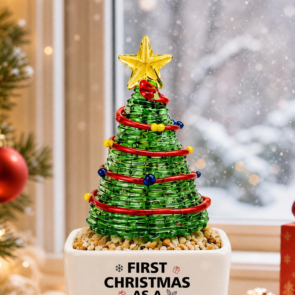 Personalized Glass Christmas Tree Pot, Custom Name Profession Christmas Gift, First Christmas As A Nurse Keepsake, New Job Celebration Gift