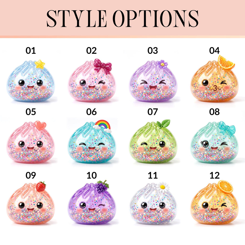 Personalized Name Glitter Dumpling Ornament, Cute Kawaii Christmas Tree Decor, Cute Squishy Dumpling Lover Gift, Year Of Squishy Ornament